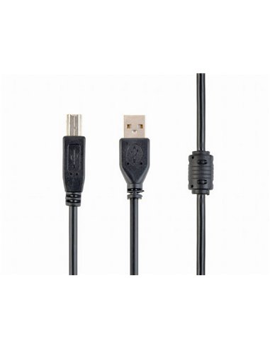 Кабель данных для периферийных устройств Cablexpert CCFB-USB2-AMBM-1.5M, USB Type-A/USB Type-B, 1,5м, Чёрный