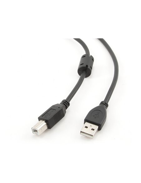 Кабель данных для периферийных устройств Cablexpert CCFB-USB2-AMBM-1.5M, USB Type-A/USB Type-B, 1,5м, Чёрный
