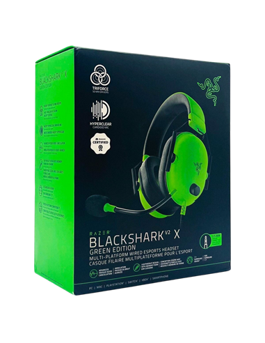 Игровая Гарнитура Razer BlackShark V2 X, Проводной аналоговый, Зелёный