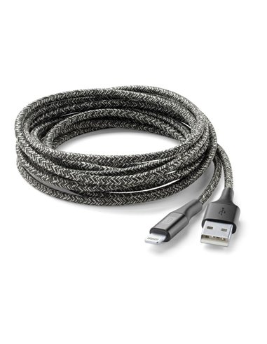 Кабель для зарядки и синхронизации Cellularline Long Cable, USB Type-A/Lightning, 2,5м, Чёрный
