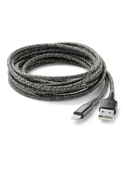 Кабель для зарядки и синхронизации Cellularline Long Cable, USB Type-A/Lightning, 2,5м, Чёрный