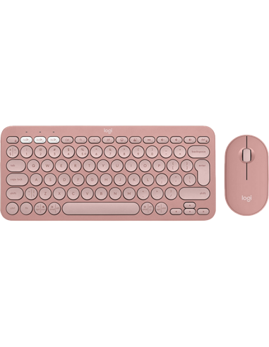 Клавиатура и мышь Logitech Pebble 2 Combo, Беспроводное, Розовый