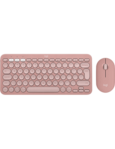 Клавиатура и мышь Logitech Pebble 2 Combo, Беспроводное, Розовый