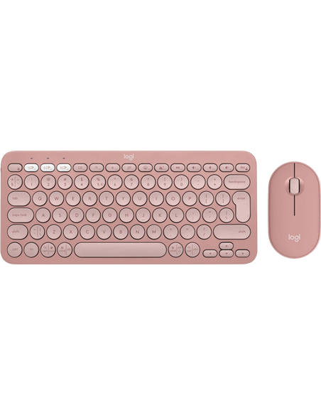 Клавиатура и мышь Logitech Pebble 2 Combo, Беспроводное, Розовый