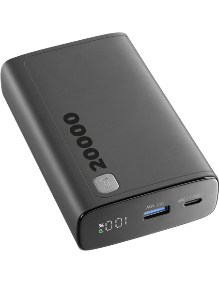 Портативное зарядное устройство Cellularline Elite 20W, 20000мА·ч, Чёрный