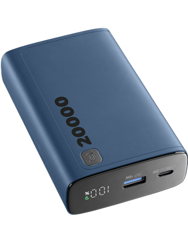 Портативное зарядное устройство Cellularline Elite 20W, 20000мА·ч, Синий