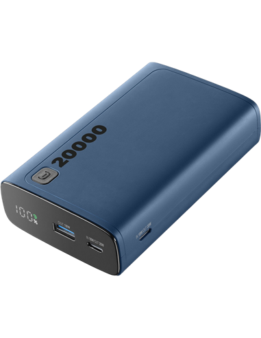 Acumulator extern Cellularline Elite 20W, 20000mAh, Albastru