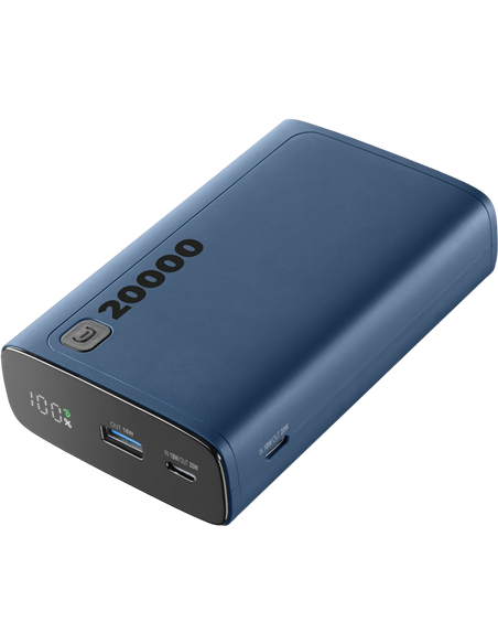 Acumulator extern Cellularline Elite 20W, 20000mAh, Albastru