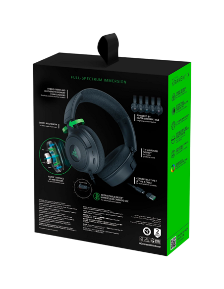 Căști gaming Razer Kraken V4 X USB, Cu fir, Negru