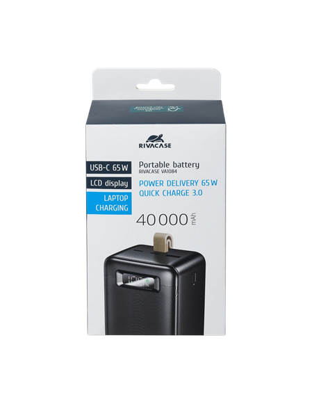 Acumulator extern Rivacase VA1084, 40000mAh, Negru