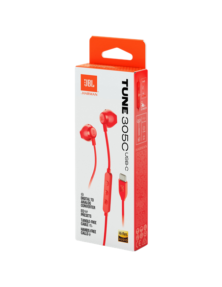 Căști JBL Tune 305C, Roșu