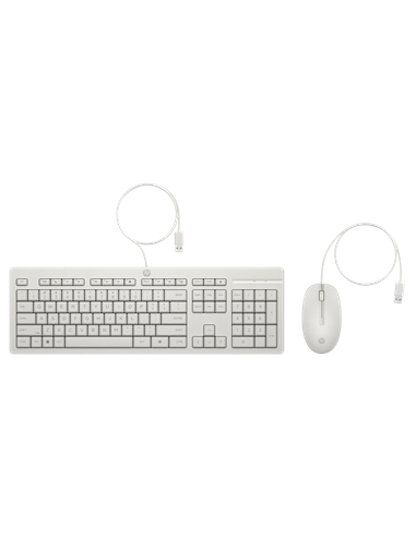 Клавиатура и мышь HP 225 G2, Проводное, Белый