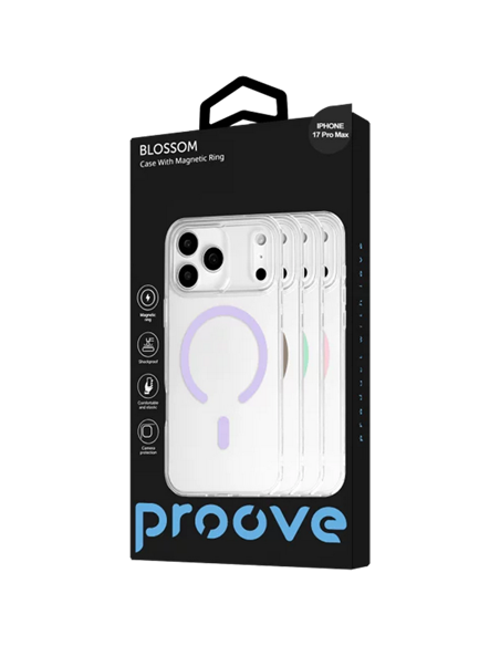 Husă Proove Blossom Ring pentru Apple iPhone 17 Pro Max, Transparent | Roz