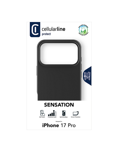 Husă Cellularline Sensation pentru Apple iPhone 17 Pro, Negru