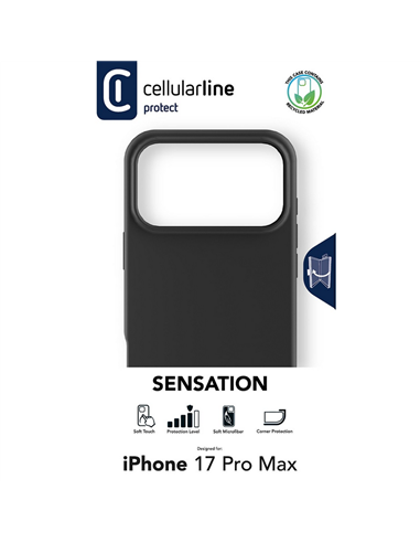 Чехол Cellularline Sensation для Apple iPhone 17 Pro Max, Чёрный