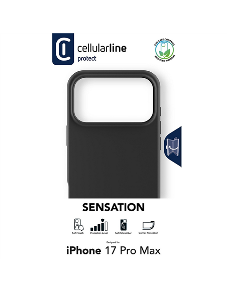 Чехол Cellularline Sensation для Apple iPhone 17 Pro Max, Чёрный