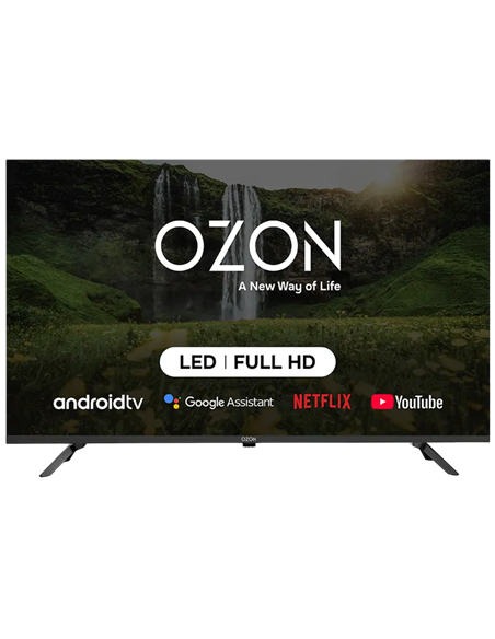 32" LED Телевизор OZON H32DN6500S, 1366x768 HD, Google TV, Черный
