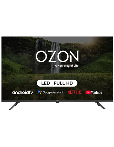 40" LED Телевизор OZON H40FN7500S, 1920x1080 FHD, Google TV, Черный