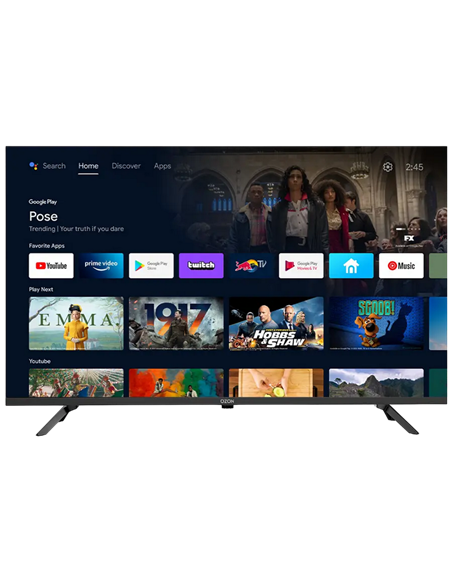 40" LED Телевизор OZON H40FN7500S, 1920x1080 FHD, Google TV, Черный