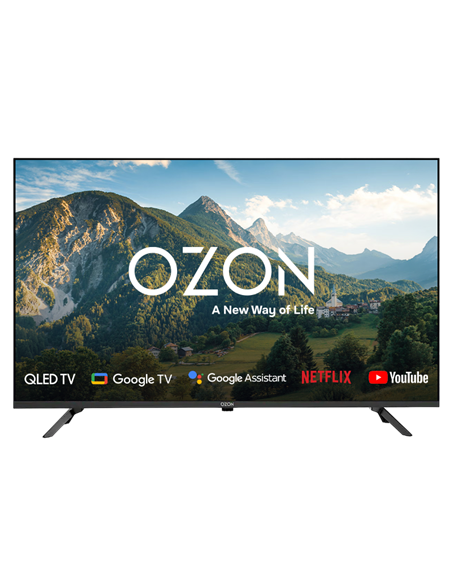 43" QLED SMART Телевизор OZON H43QN7500S, 1920x1080 FHD, Google TV, Черный