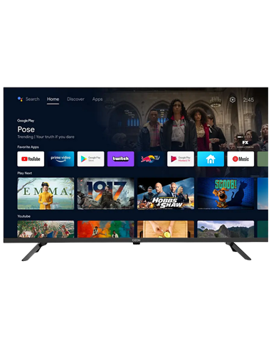 43" QLED SMART Телевизор OZON H43QN7500S, 1920x1080 FHD, Google TV, Черный