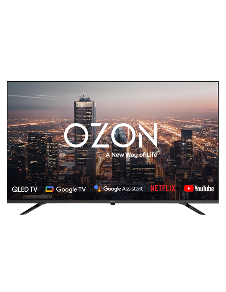 50" QLED SMART TV OZON U50QN8500S, 3840x2160 4K UHD, Google TV, Negru