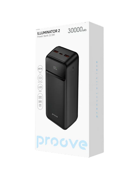 Acumulator extern Proove Illuminator 2, 30000mAh, Negru