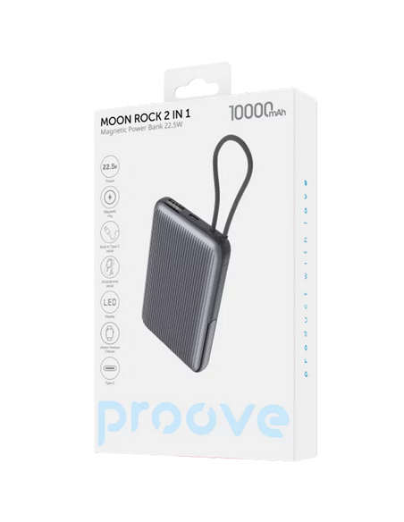Acumulator extern Proove Moon Rock, 10000mAh, Gri