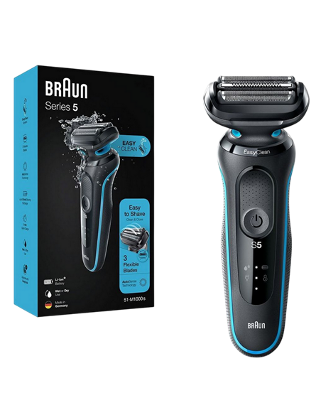Aparat de ras electric Braun 51-M1000s, Negru | Albastru
