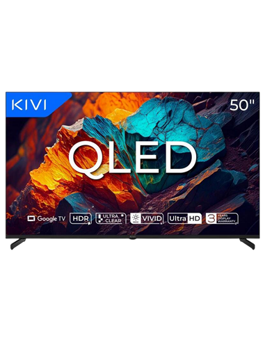 50" QLED SMART Телевизор KIVI 50U720QB, 3840x2160 4K UHD, Google TV, Черный