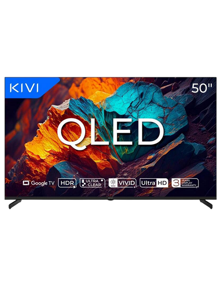 50" QLED SMART Телевизор KIVI 50U720QB, 3840x2160 4K UHD, Google TV, Черный