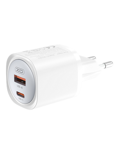 Зарядное устройство XO CE30 + USB-C, 30Вт, Белый