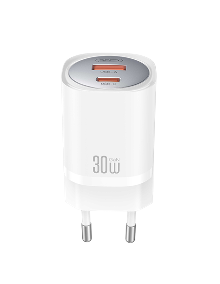 Зарядное устройство XO CE30 + USB-C, 30Вт, Белый