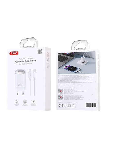 Încărcător XO CE30 + USB-C, 30W, Alb