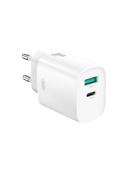 Зарядное устройство XO CE30 + USB-C, 30Вт, Белый