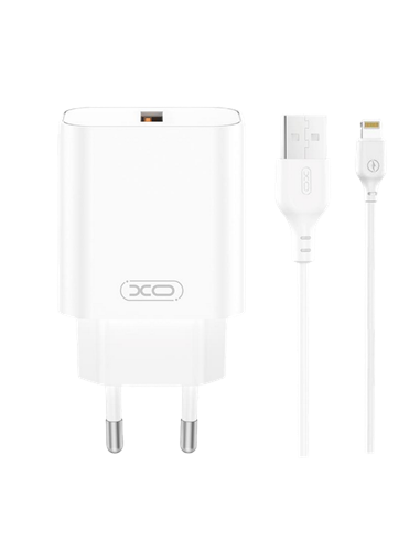 Încărcător XO CE33 + Lightning, 18W, Alb