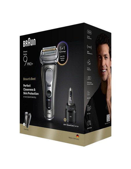 Электробритва мужская Braun Series 9 Pro+ 9675cc, Серебристый