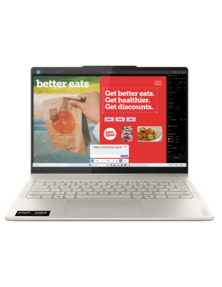 Laptop 14" Lenovo Yoga 7 2-in-1 14AKP10, Luna Grey, AMD Ryzen AI 7 350, 16GB/1024GB, Fără SO