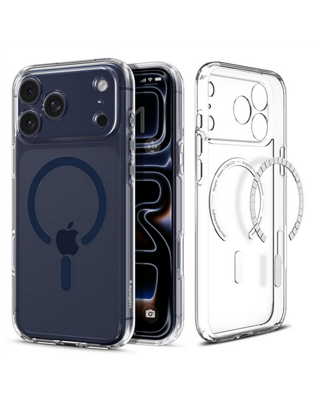 Husă Spigen Ultra Hybrid MagSafe pentru Apple iPhone 17 Pro Max, Clear Deep Blue