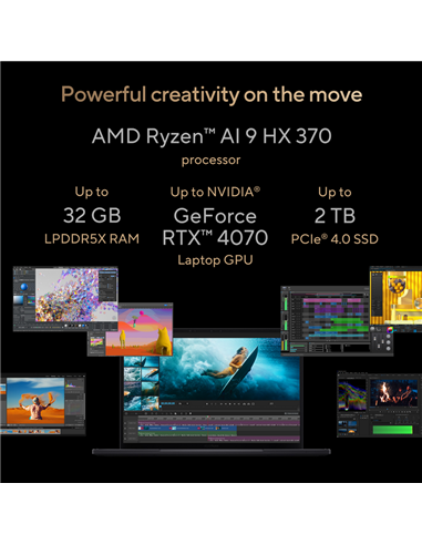 Laptop 13,3" ASUS ProArt GoPro Edition PX13 HN7306EAC, Nano Black, AMD Ryzen AI Max+ 395, 128GB/1024GB, Windows 11 Pro
