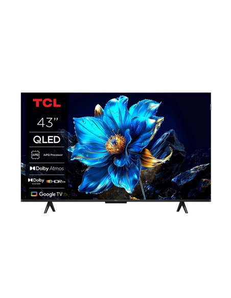 43" QLED SMART Телевизор TCL 43T69C, 3840x2160 4K UHD, Google TV, Черный