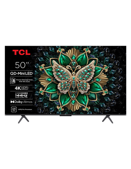 50" MiniLED SMART Телевизор TCL 50C61K, 3840x2160 4K UHD, Google TV, Черный