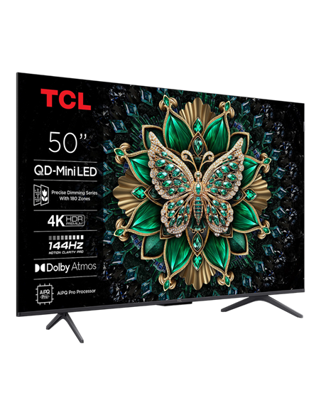 50" MiniLED SMART Телевизор TCL 50C61K, 3840x2160 4K UHD, Google TV, Черный