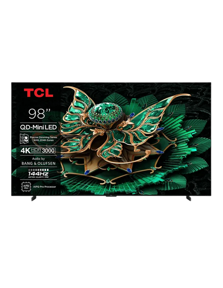 98" MiniLED SMART Телевизор TCL 98Q7C, 3840x2160 4K UHD, Google TV, Черный
