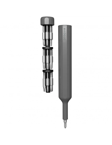Multifunctional screwdriver set Proove Fixer 39 in1, Gray