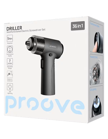 Многофункциональный набор электрических отверток Proove Driller 36 в1, серый