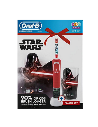 Periuță de dinți electrică Braun Kids D100 StarWars, Roșu