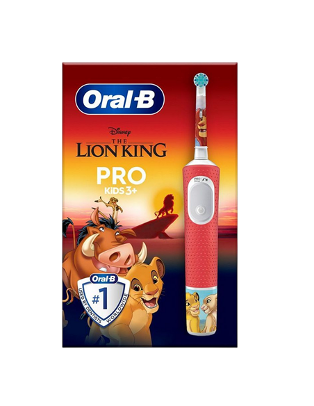Periuță de dinți electrică Braun Oral-B Pro Kids Lion King, Roșu | Alb