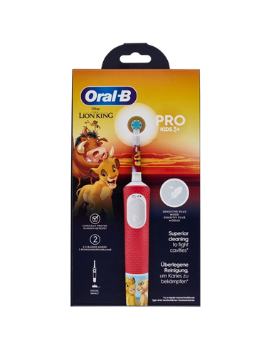 Электрическая зубная щетка Braun Oral-B Pro Kids Lion King, Красный | Белый