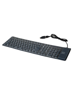 Keyboard Gembird KB-109F-B, Silicone, EN keys, Liquid-proof, Black, USB